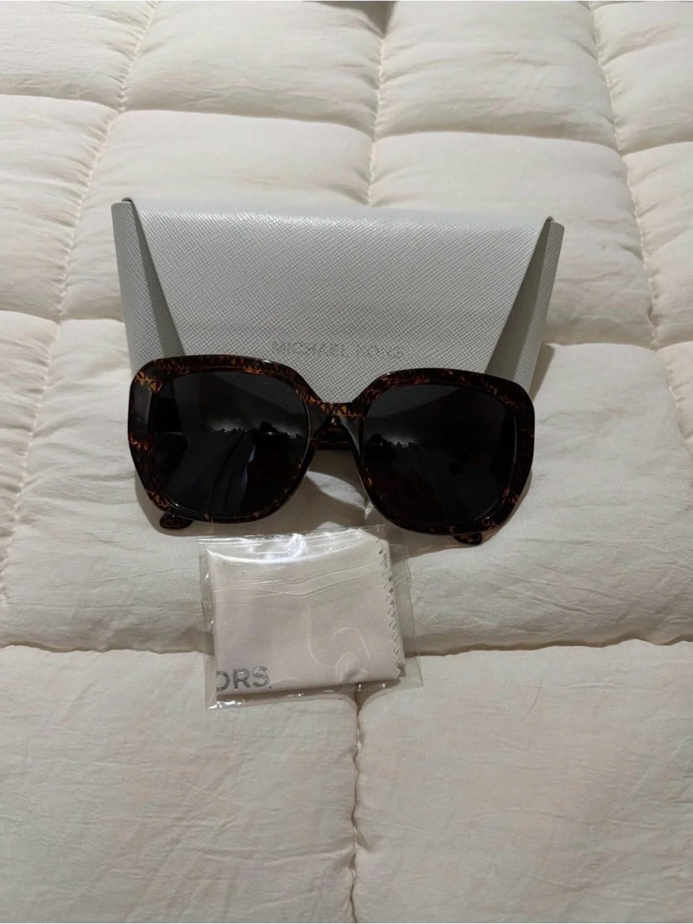Michael Kors Women's Tortoiseshell Square Sunglasses - Dark Brown Lenses
